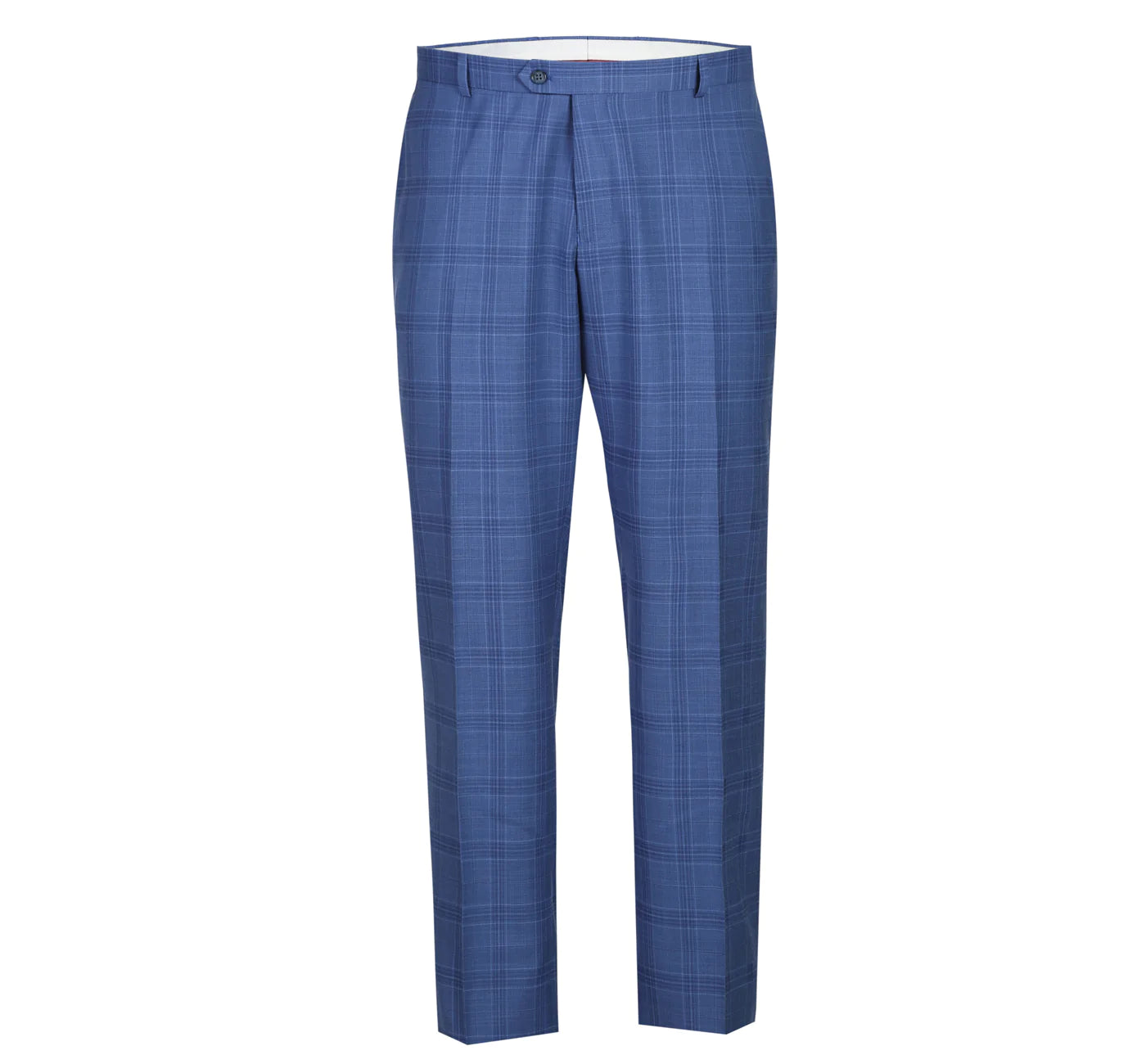 Blue Stretch Windowpane Suit - Slim Fit