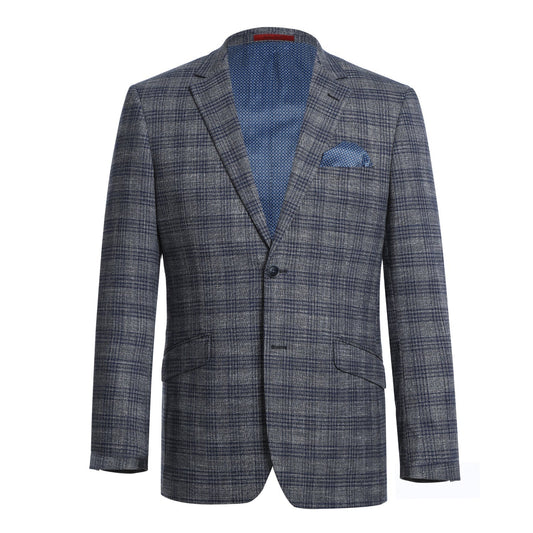 Gray Stretch Check Sport Coat - Slim Fit