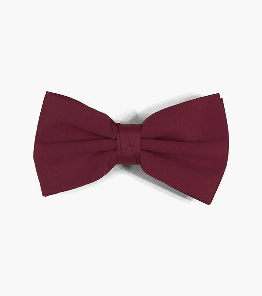 Burgundy Satin Bow Tie