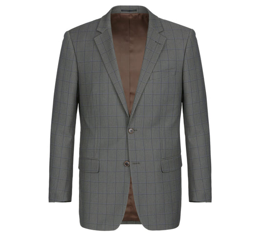 Gray Windowpane Suit - Classic Fit