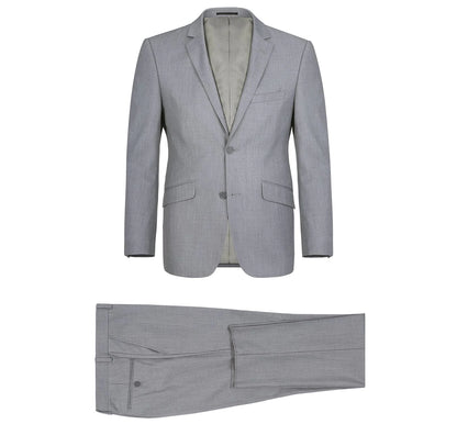 Ash Gray Solid Stretch Suit - Slim Fit