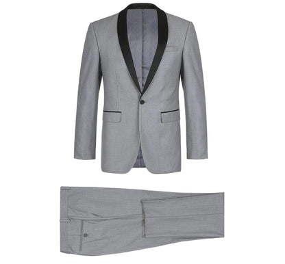 Ash Gray Tuxedo with Shawl Lapel - Slim Fit