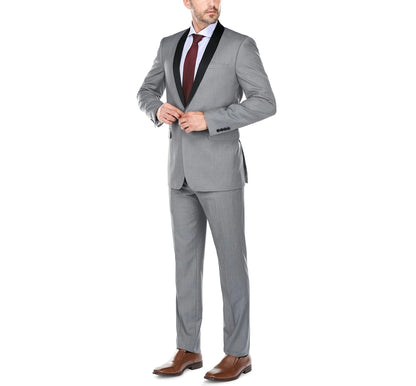 Ash Gray Tuxedo with Shawl Lapel - Slim Fit