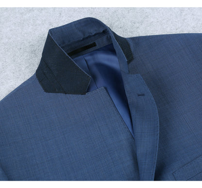 Wool Blend Indigo Blue Suit - Slim Fit