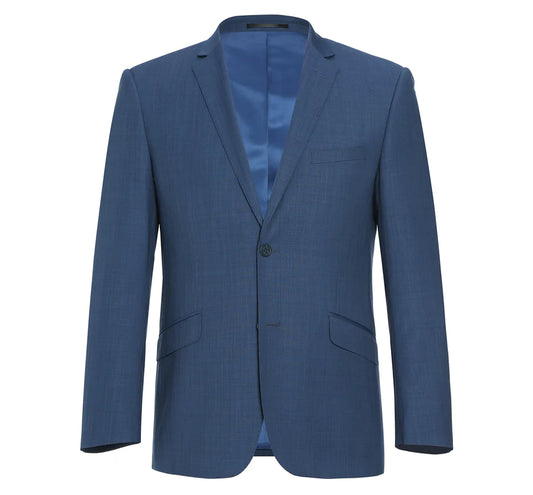 Wool Blend Indigo Blue Suit - Slim Fit