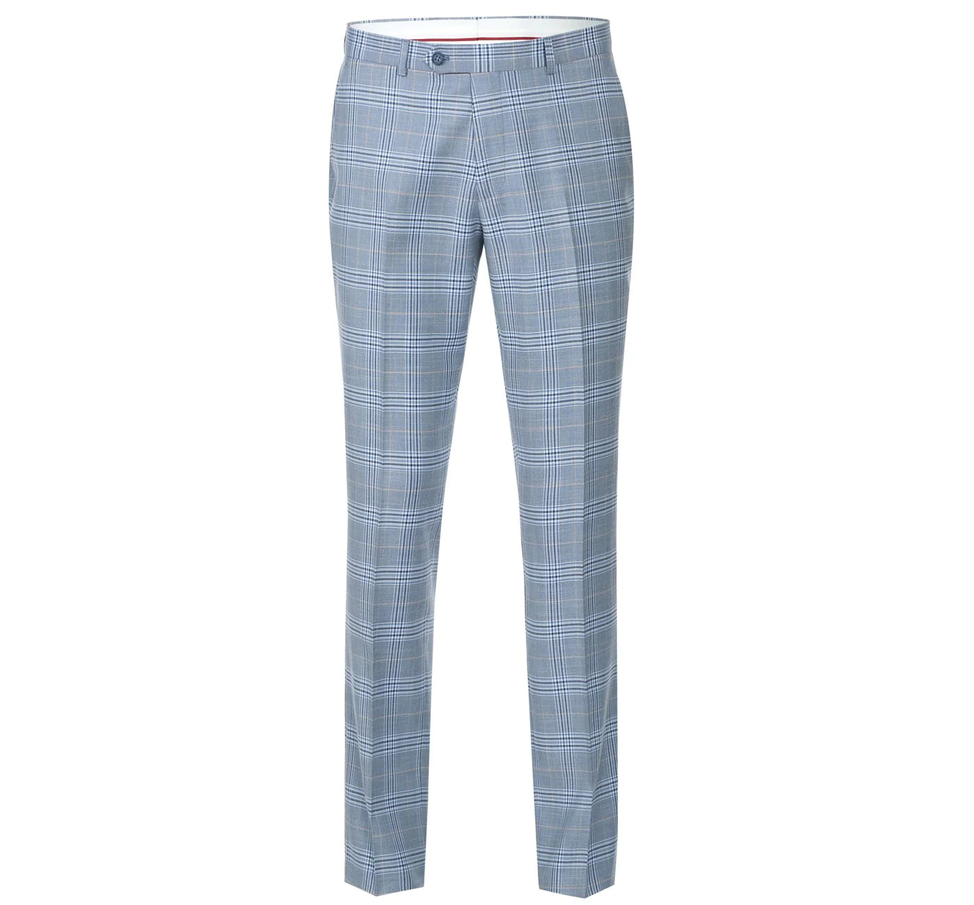 Light Blue Stretch Windowpane Suit - Slim Fit