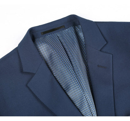 Navy Solid Stretch Suit - Slim Fit