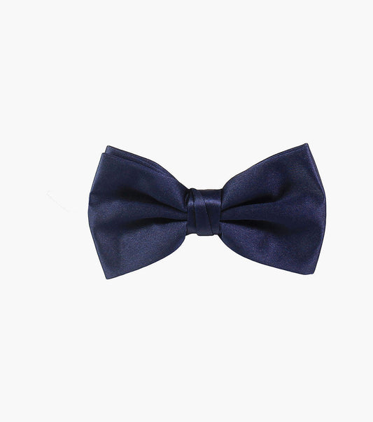 Navy Satin Bow Tie