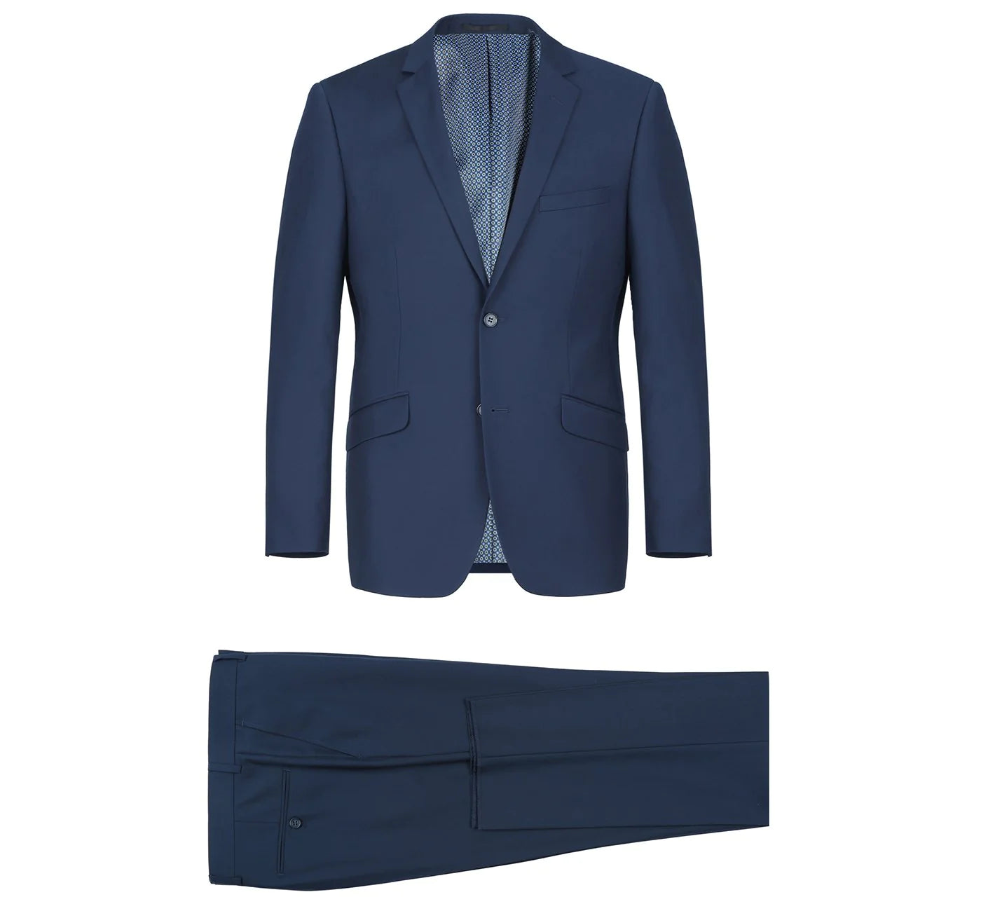 Navy Solid Stretch Suit - Slim Fit