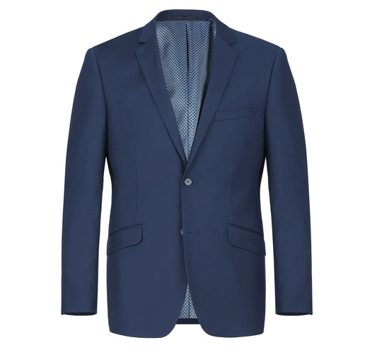 Navy Solid Stretch Suit - Slim Fit