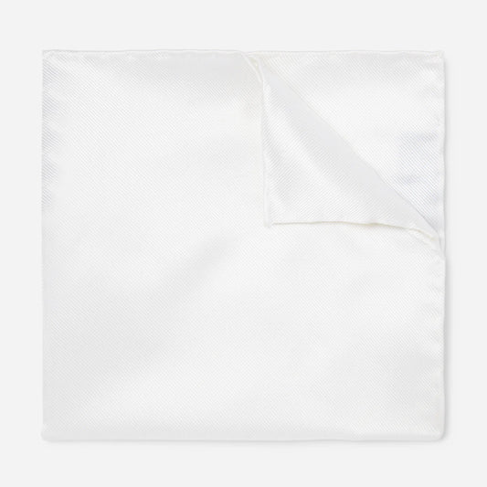 White Silk Pocket Square