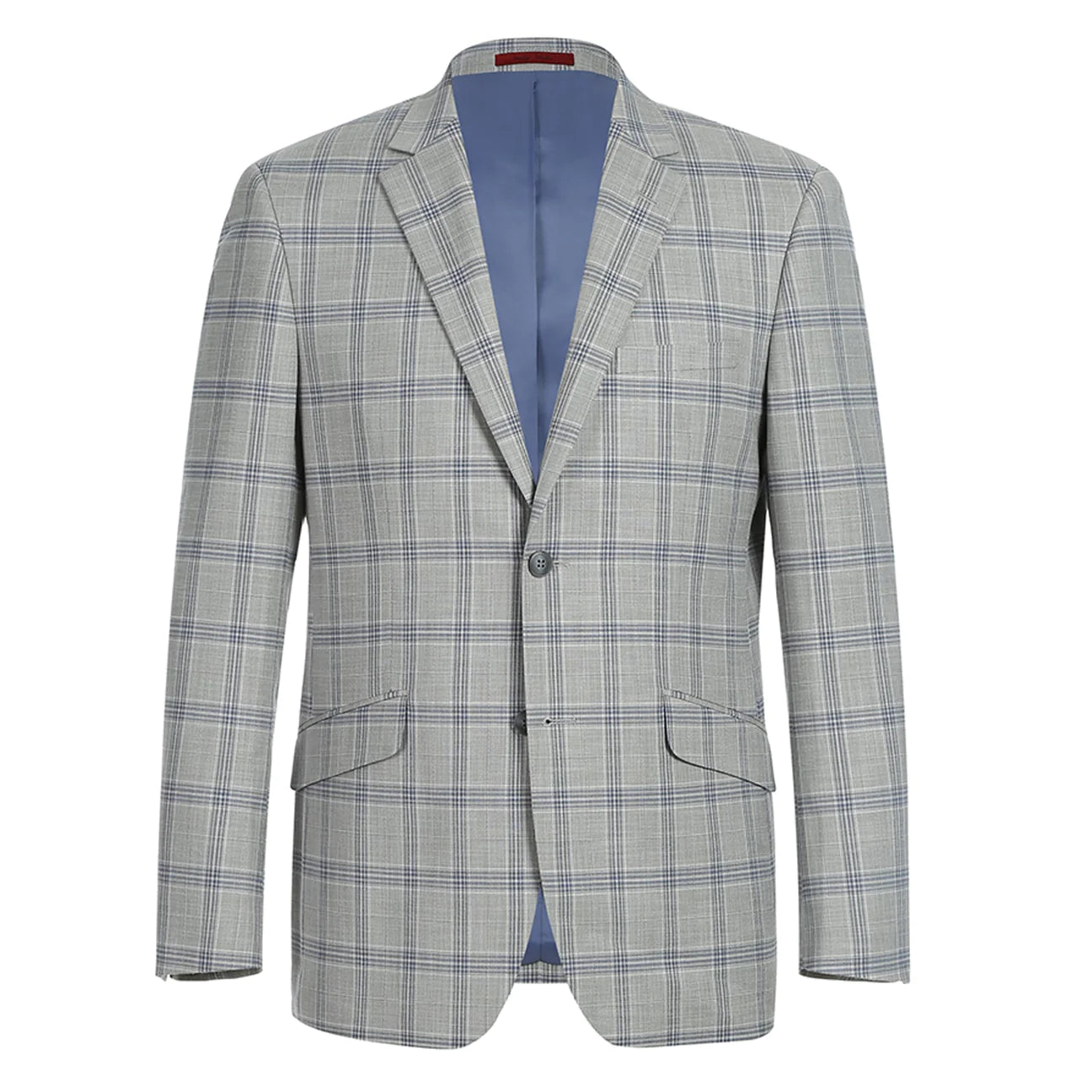 Ash Gray Stretch Check Suit - Slim Fit