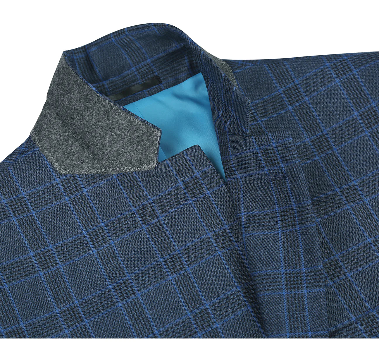 Blue Windowpane Suit - Classic Fit