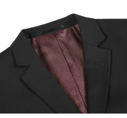 Black Solid Stretch Suit - Slim Fit