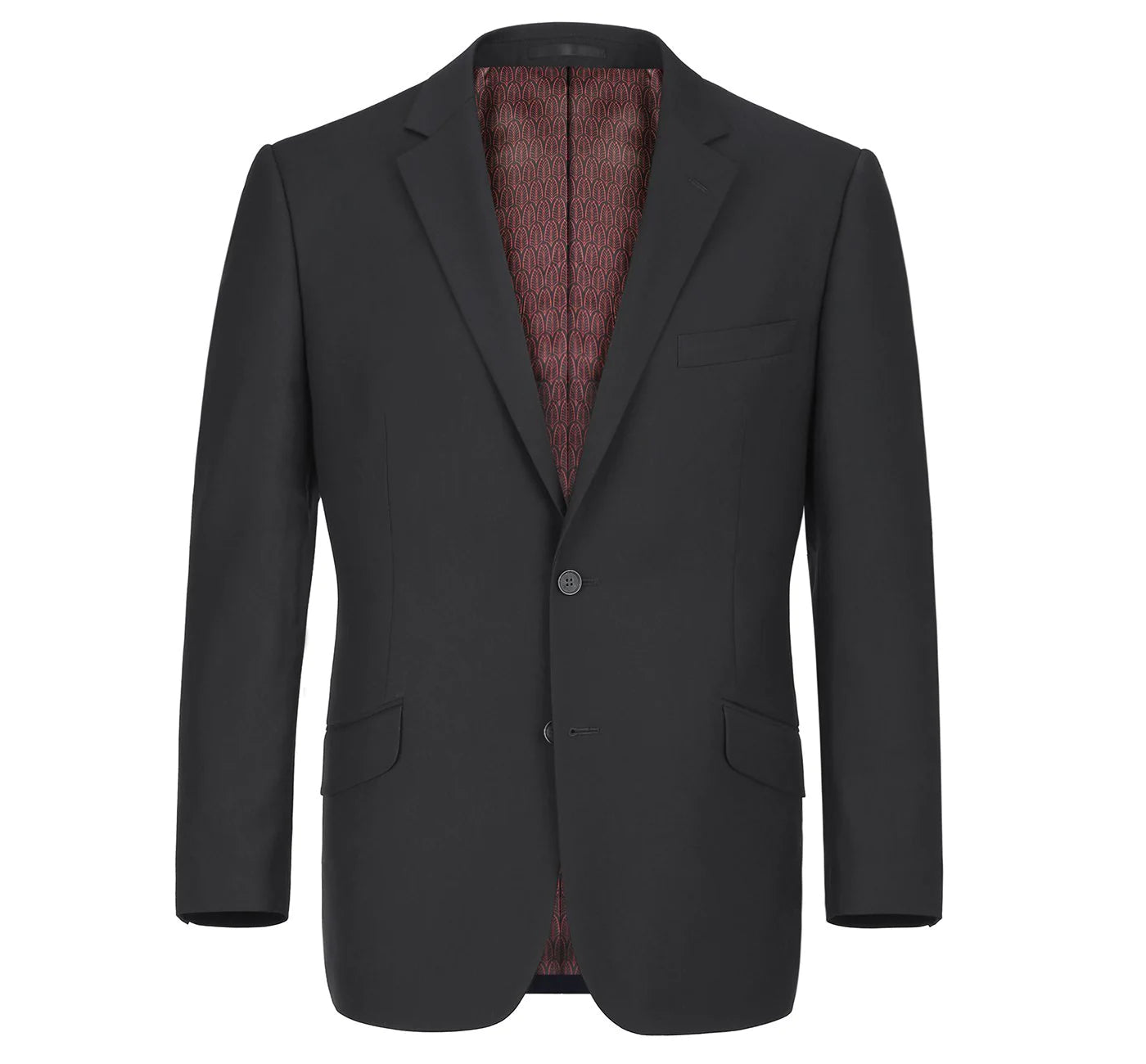 Black Solid Stretch Suit - Slim Fit