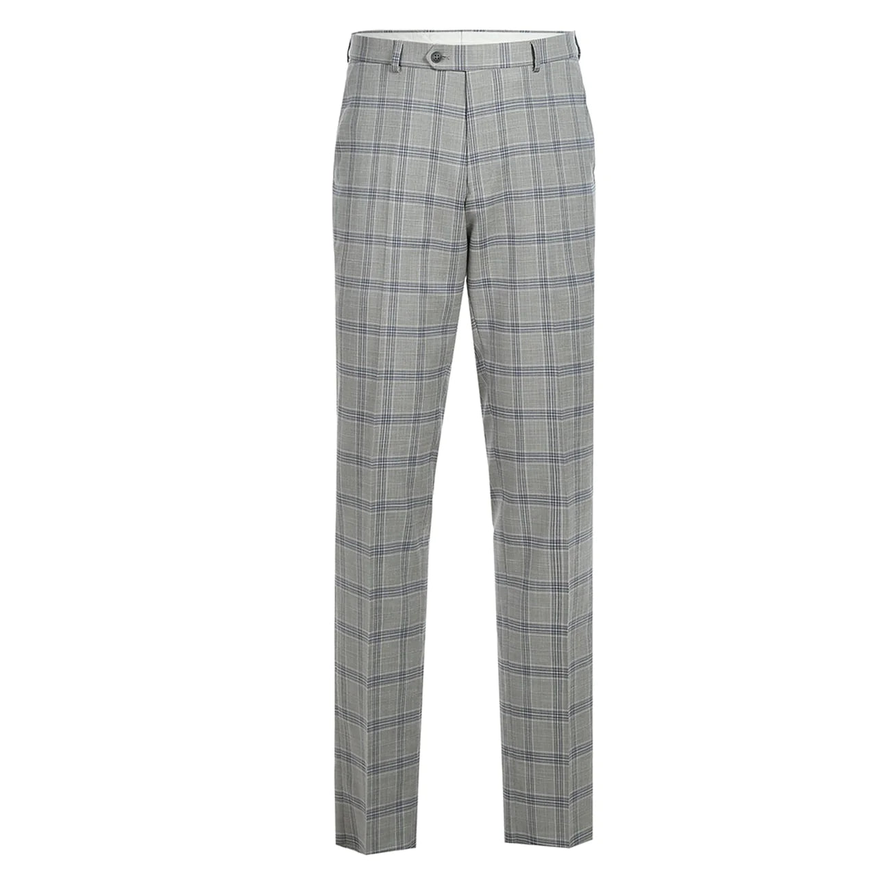 Ash Gray Stretch Check Suit - Slim Fit