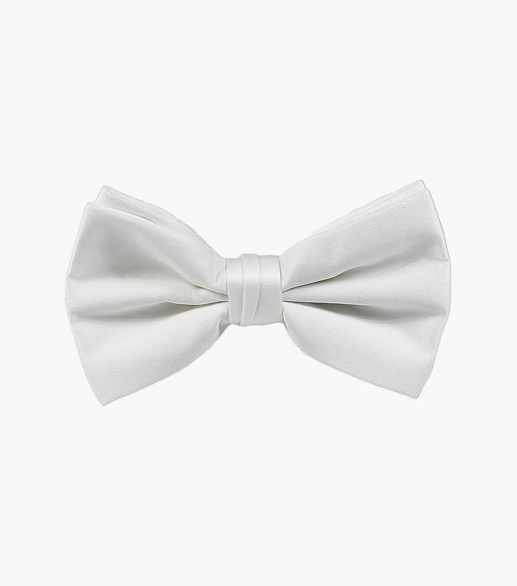 White Satin Bow Tie