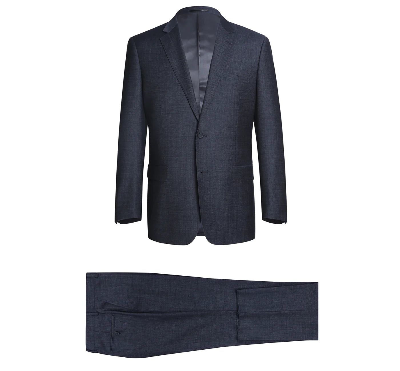 Wool Blend Navy Suit - Classic Fit