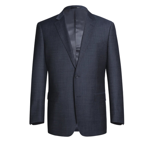 Wool Blend Navy Suit - Classic Fit